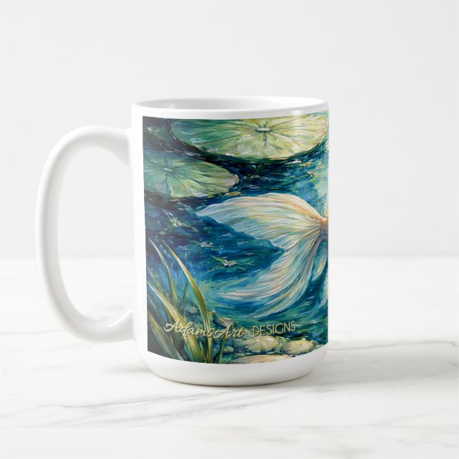 Mug Serene Goldfish & Lotus Pond Artistic (Gauche)