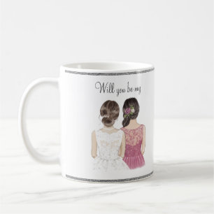 Mug Serez-Vous Ma Demoiselle d'Honneur Aquarelle