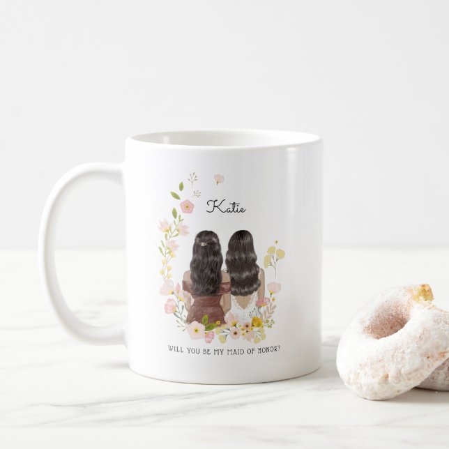 Mug Serez-vous ma demoiselle d'honneur/servante d'honn (Avec donut)
