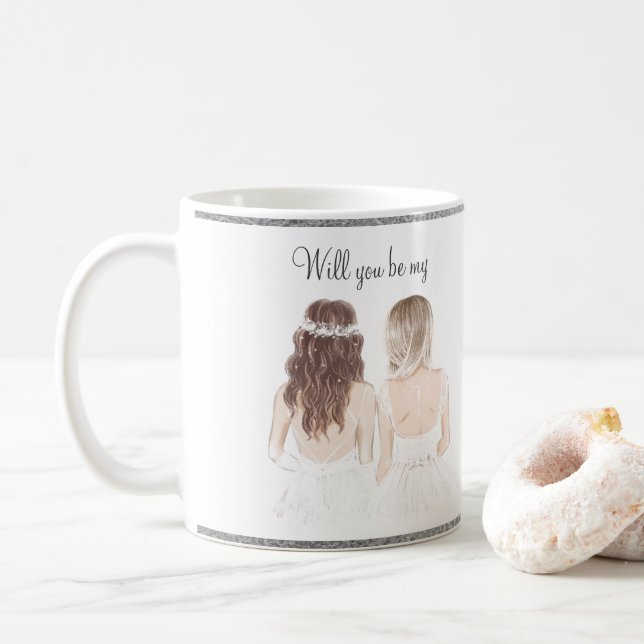 Mug Serez-Vous Ma Femme D'Accueil ? Script d'aquarelle (Avec donut)