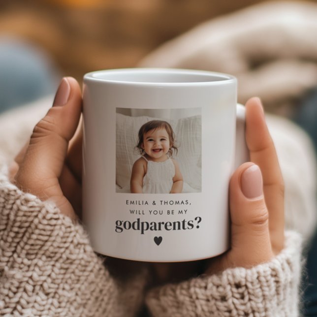 Mug Serez-Vous Mes Parents - Proposition Photo (Zazzle Will You Be My Godparents Photo Proposal Coffee Mug (Front))