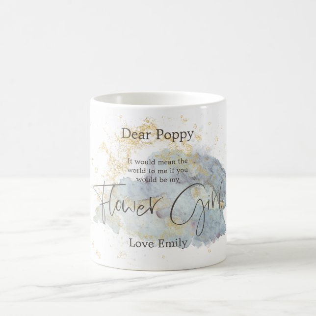 Mug Serez-vous mon script d'aquarelle Flower Girl (Centre)