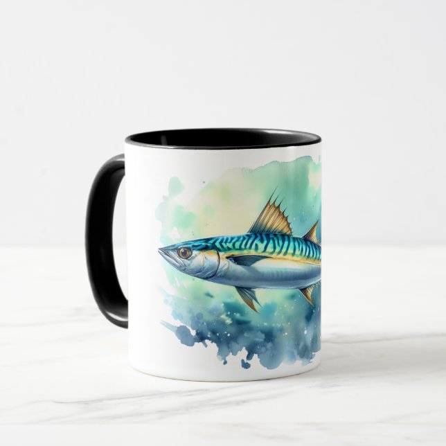 Mug Série aquarelle : Maquereau (Devant gauche)