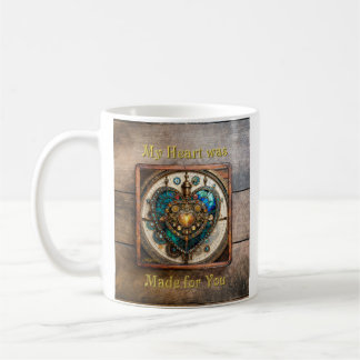 Mug Série Coeur en verre doré Steampunk Steampunk