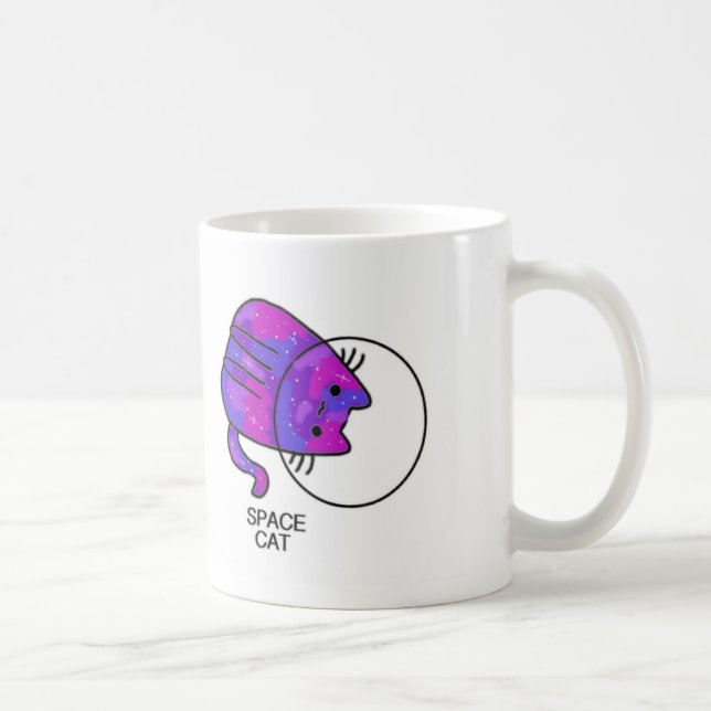 Mug Série de tasse-chat "de chat de l'espace" (Droite)