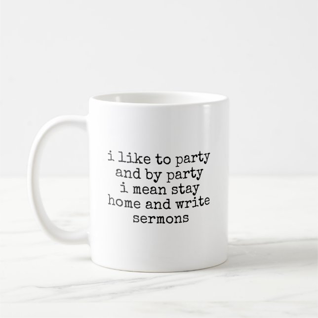 Mug Sermon Reste À La Maison Drôle Pasteur Prédicateur (Gauche)