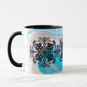 Mug Serpent tribal noir et blanc Mandala