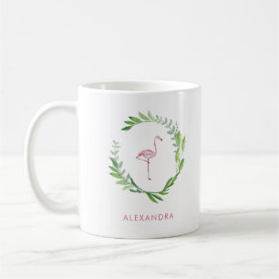 Mug Serre verte   Flamant rose rose