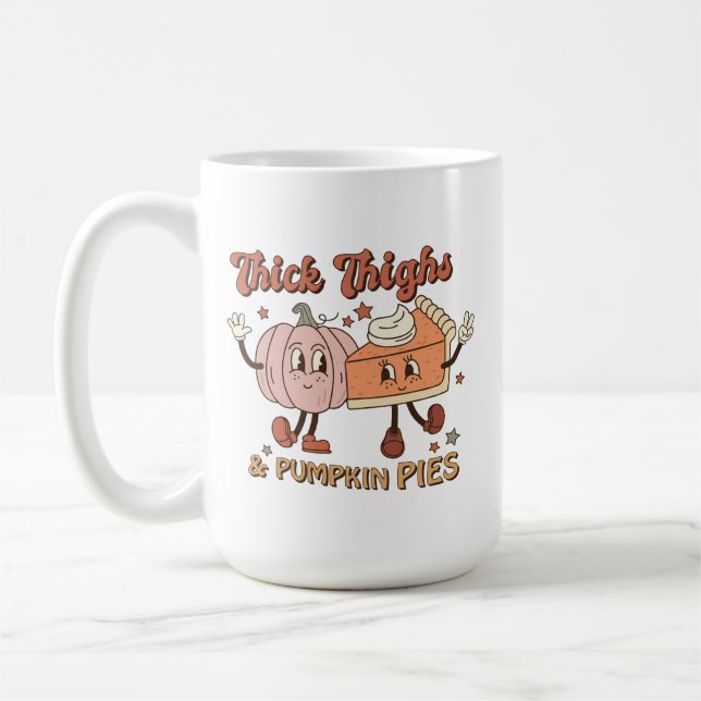Mug Serres et Citrouilles tartes amusant Retro Thanksg (Gauche)