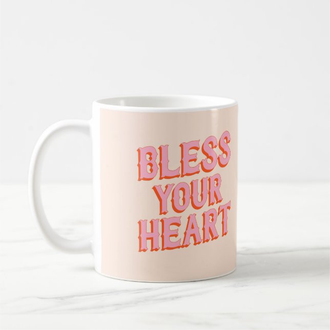 Mug Serrure du Sud : Bénissez votre coeur (rose et ora (Gauche)