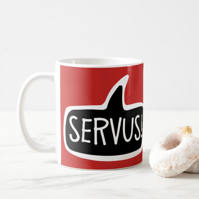 Mug SERVEZ ! Autriche Et Bavarois Hello Discours Bubbl (Avec donut)
