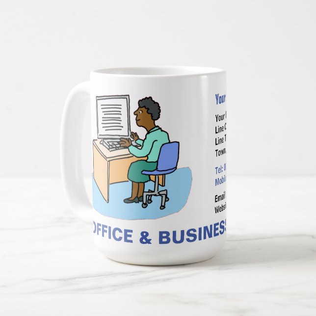 Mug Services de bureau et d'affaires avec Black Female (Devant gauche)