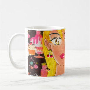 Mug Serviette, la fille qui aime des bonbons   dans