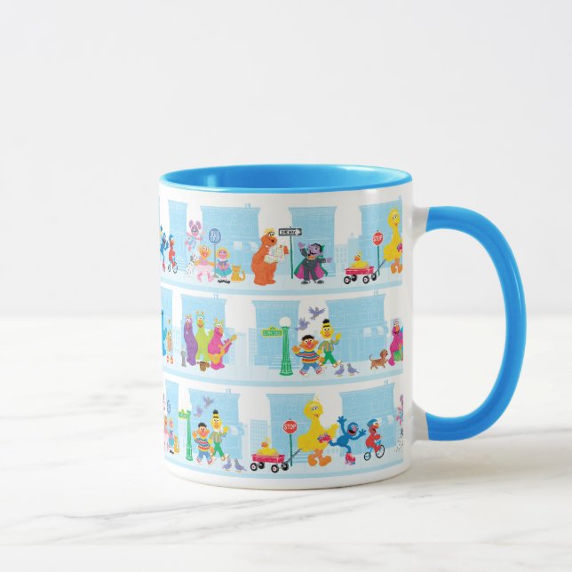 Mug Sesame Pals Marcher Le Long De Sesame Street Motif (Droite)