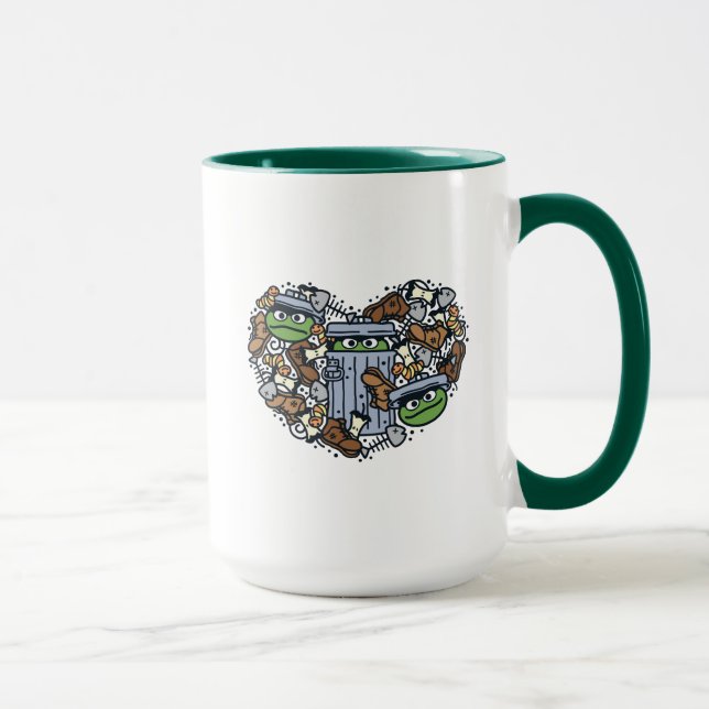 Mug Sésame Sésame | Oscar the Grouch Doodle Heart (Droite)