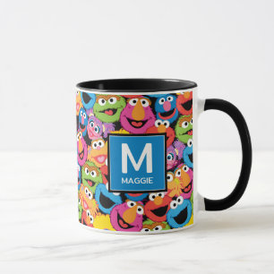 Mug Sesame Street Caractère Visages Nom et monogramme