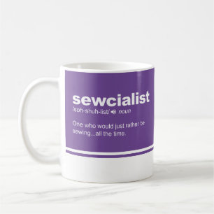 Mug Sewcialist Funny Coudre Typographie moderne Café