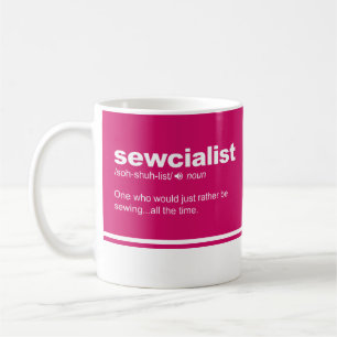 Mug Sewcialist Funny Coudre Typographie moderne Café