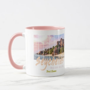 Mug Seychelles Océan Indien coucher de soleil vintage