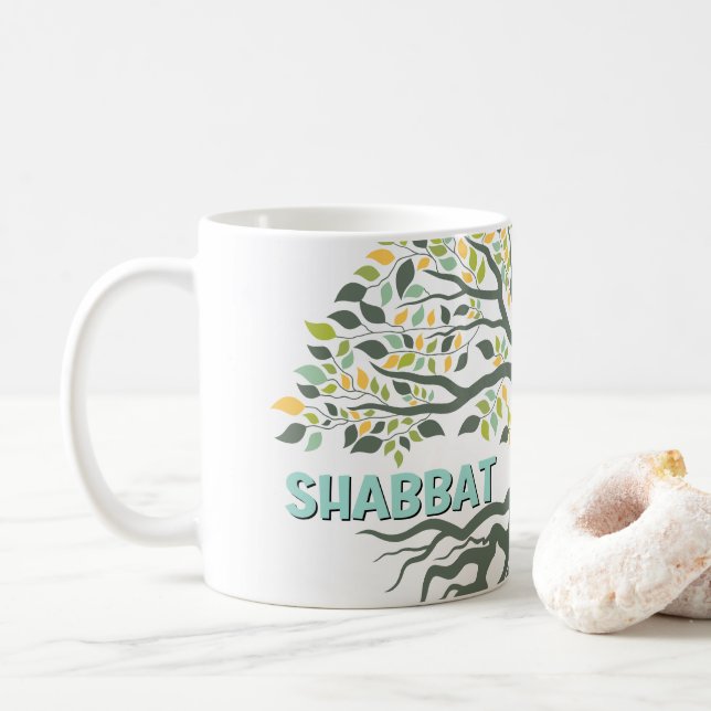 Mug Shabbat Shalom Arbre de Vie Ez Hachaim Juif (Avec donut)