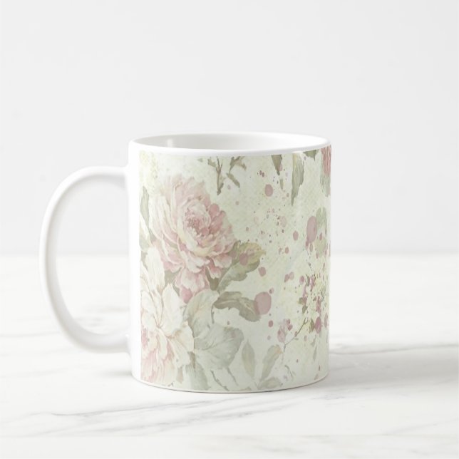 Mug Shabby Chic Rose Floral (Gauche)