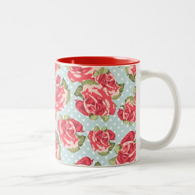 Mug Shabby Chic Roses Floral Vintage (Right)