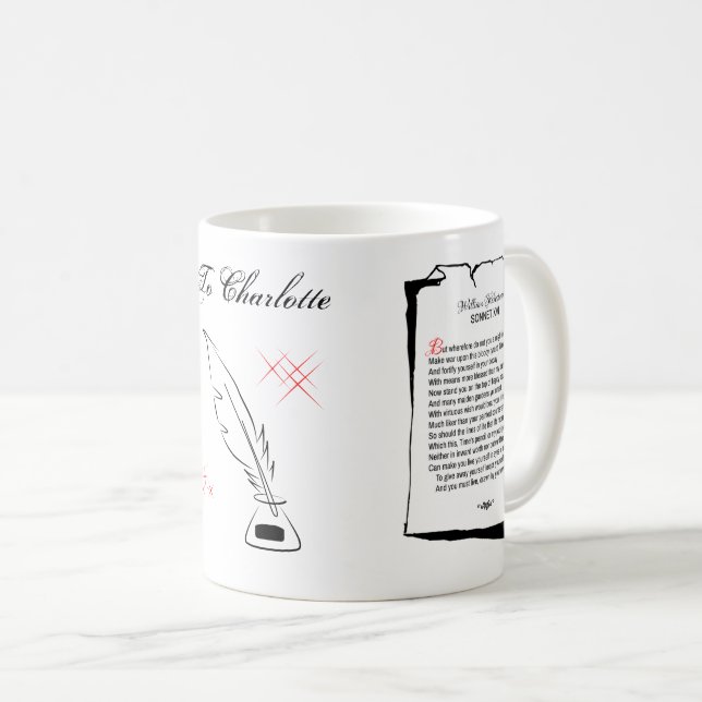 Mug Shakespeare Sonnet 16 (Devant droit)