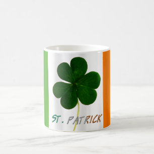 Mug Shamrock du drapeau irlandais St Patrick Clover Ir
