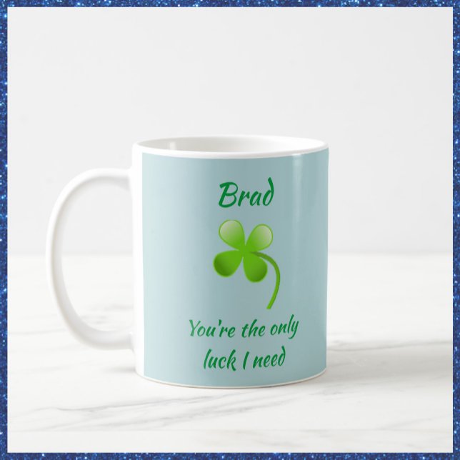 Mug Shamrock romantique et citation de chance (Créateur téléchargé)