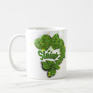 Mug Shamrocks verts   Coeurs étincelants Shainte