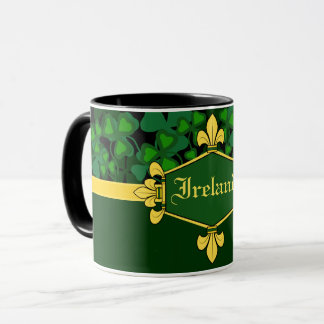 Mug Shamrocks verts d'Irlande, Personnaliser portant l