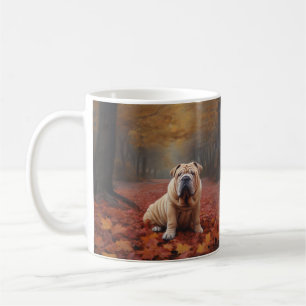 Mug Shar Pei dans l'automne Feuilles automne Inspire