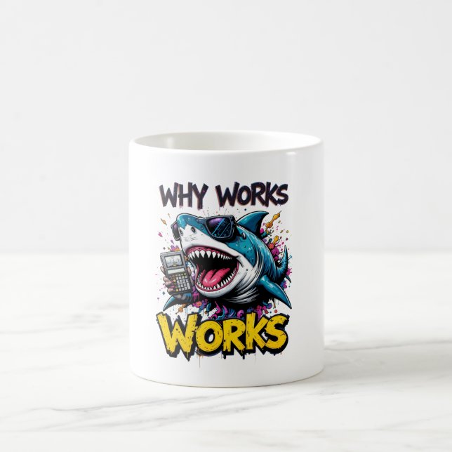 Mug Shark drôle avec la moisissure calculatrice - Nerd (Centre)