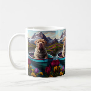 Mug Sharpei sur une pagaie : une aventure Pittoresque