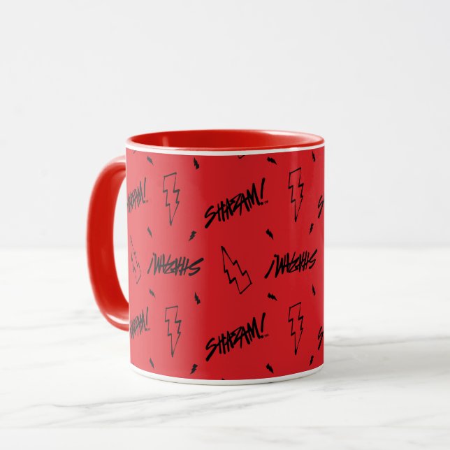Mug SHAZAM ! Furie des dieux | Motif de gribouillages (Devant gauche)