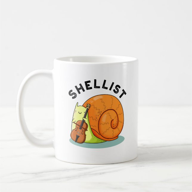 Mug Shellist Funny Snail Cello Pun (Gauche)