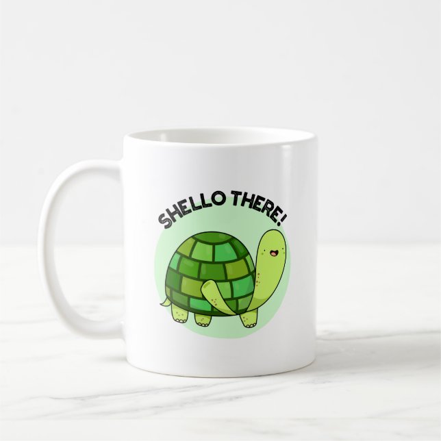 Mug Shello There Funny Tortoise Pun (Gauche)