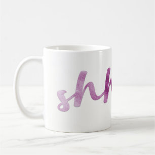 Mug Shh... type de script aquarelle