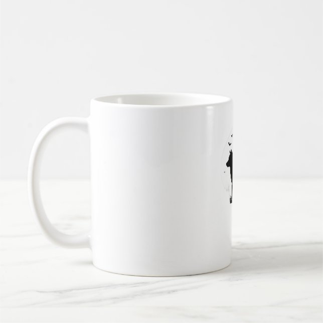 Mug Shiba Inu Chien - Halloween Lune Silhouette Oversi (Gauche)