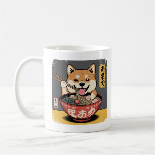 Mug Shiba Inu Chien Mangeant Ramen