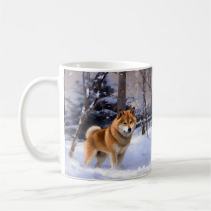 Mug Shiba Inu Qu'il neige Noël 