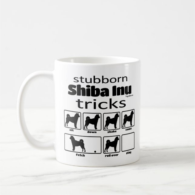 Mug Shiba Inu Tricks têtus (Gauche)