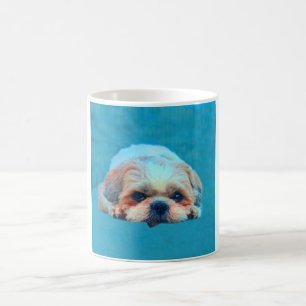 Mug Shih Tzu Chien Water color art Portrait