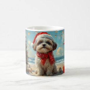 Mug Shih Tzu Dog Christmas Vintage Beach