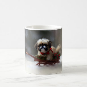 Mug Shih Tzu hiver neige de Noël