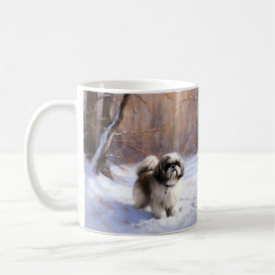 Mug Shih Tzu Laissez Tomber la Neige Noël