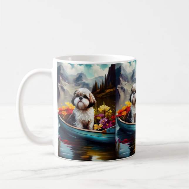 Mug Shih Tzu sur une pagaie : une aventure Pittoresque (Gauche)