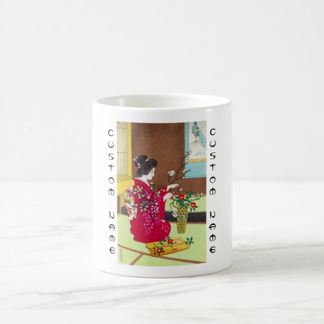 Mug Shiro Kasamatsu Ikebana Japon fleurit la scène de (Centre)