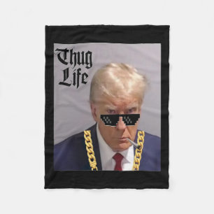 Mug Shot - Donald Trump Mug Shot -thug Life -thug  Fleece Blanket