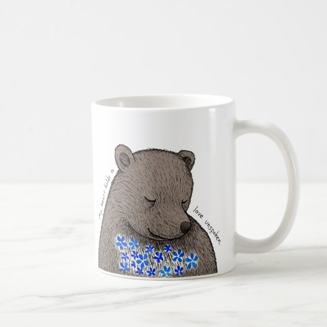 Mug Shy Quiet Bear with Blue Flowers Unspoken Love  (Droite)
